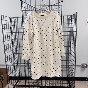 Talbot's B/W Polka Dot 100% Cotton Sweatshirt Dress Size Large